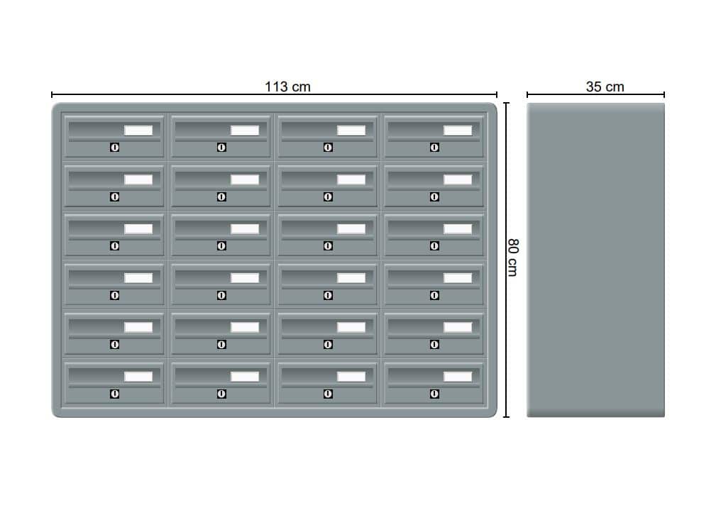 Tocco Di Italia Modular 270 Wall Mounted Post Boxes for Flats Anodized Silver