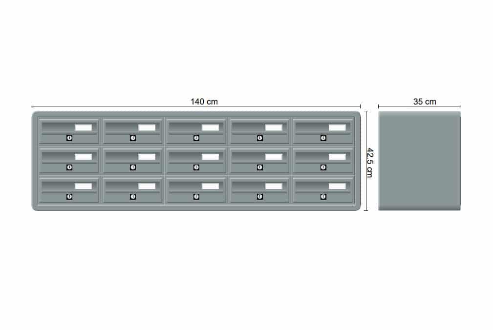 Tocco Di Italia Modular 270 Wall Mounted Post Boxes for Flats Anodized Silver