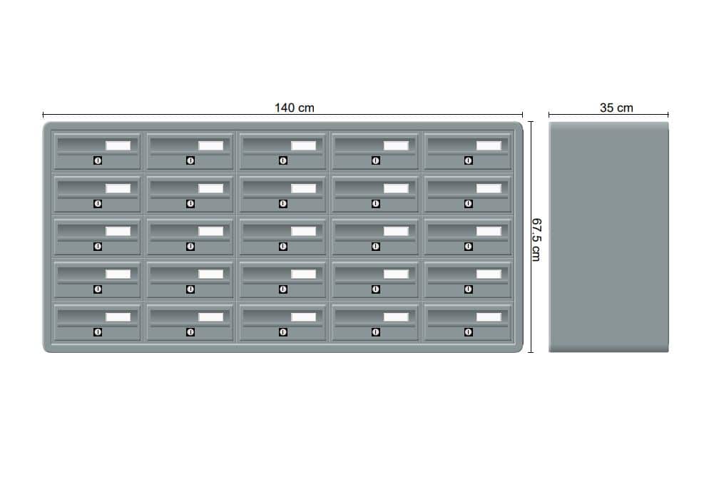 Tocco Di Italia Modular 270 Wall Mounted Letterboxes for Flats Anthracite Grey