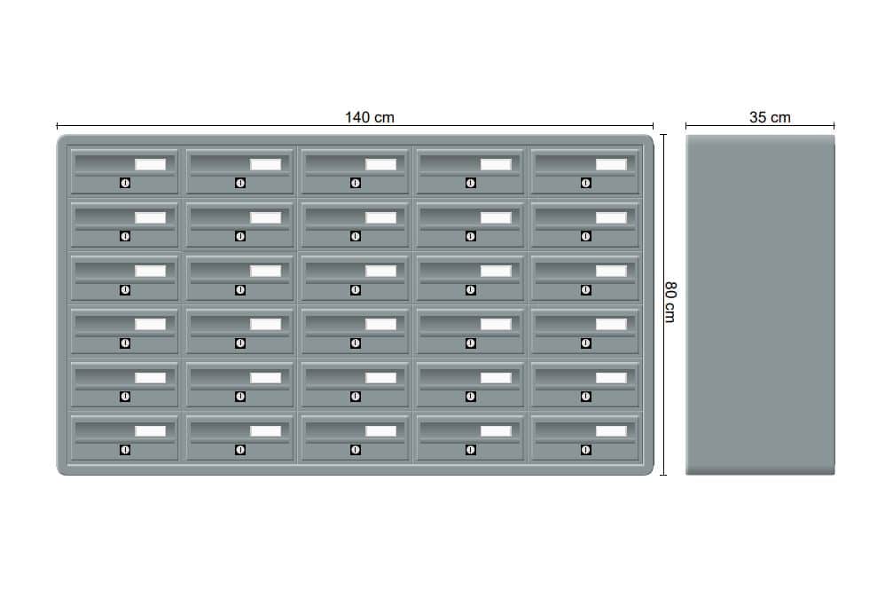 Tocco Di Italia Modular 270 Wall Mounted Post Boxes for Flats Anodized Silver