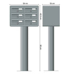 Post Boxes for Flats Free Standing Internal Locking in Anodized Silver - Tocco Di Italia Modular 270