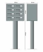 Post Boxes for Flats Internal Locking Freestanding in Anthracite Grey - Tocco Di Italia Modular 270