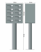 Post Boxes for Flats Internal Locking Freestanding in Anthracite Grey - Tocco Di Italia Modular 270