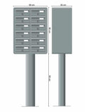 Post Boxes for Flats Free Standing Internal Locking in Anodized Silver - Tocco Di Italia Modular 270