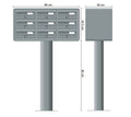 Post Boxes for Flats Free Standing Internal Locking in Anodized Silver - Tocco Di Italia Modular 270