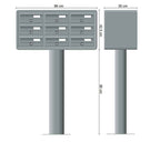 Post Boxes for Flats Free Standing Internal Locking in Anodized Silver - Tocco Di Italia Modular 270