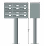 Post Boxes for Flats Free Standing Internal Locking in Anodized Silver - Tocco Di Italia Modular 270