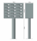 Post Boxes for Flats Free Standing Internal Locking in Anodized Silver - Tocco Di Italia Modular 270