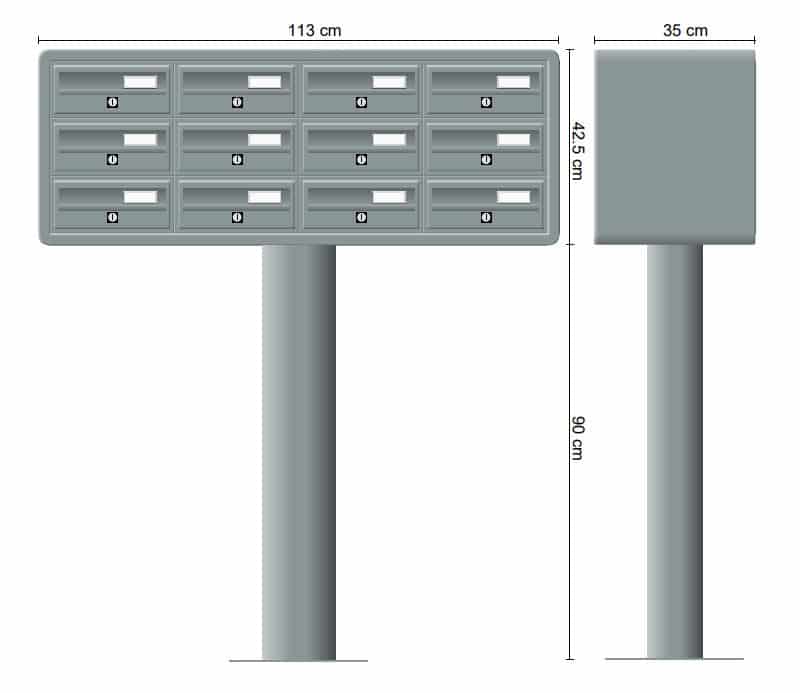 Car Post Boxes Free Standing Post Boxes for Flats - Tocco di Italia Modular 270 ...