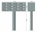 free standing letterboxes drawing of set of 12 letterboxes