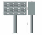 Post Boxes for Flats Free Standing Internal Locking in Anodized Silver - Tocco Di Italia Modular 270