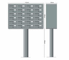 Post Boxes for Flats Free Standing Internal Locking in Anodized Silver - Tocco Di Italia Modular 270