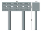 Post Boxes for Flats Free Standing Internal Locking in Anodized Silver - Tocco Di Italia Modular 270
