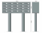 Post Boxes for Flats Free Standing Internal Locking in Anodized Silver - Tocco Di Italia Modular 270