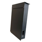 Tonale Wall Mounted Minimalistic Black Post Box Side View