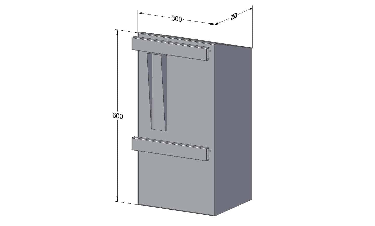 W3-7 Vertical Railing Mounted Rear Access Post Box