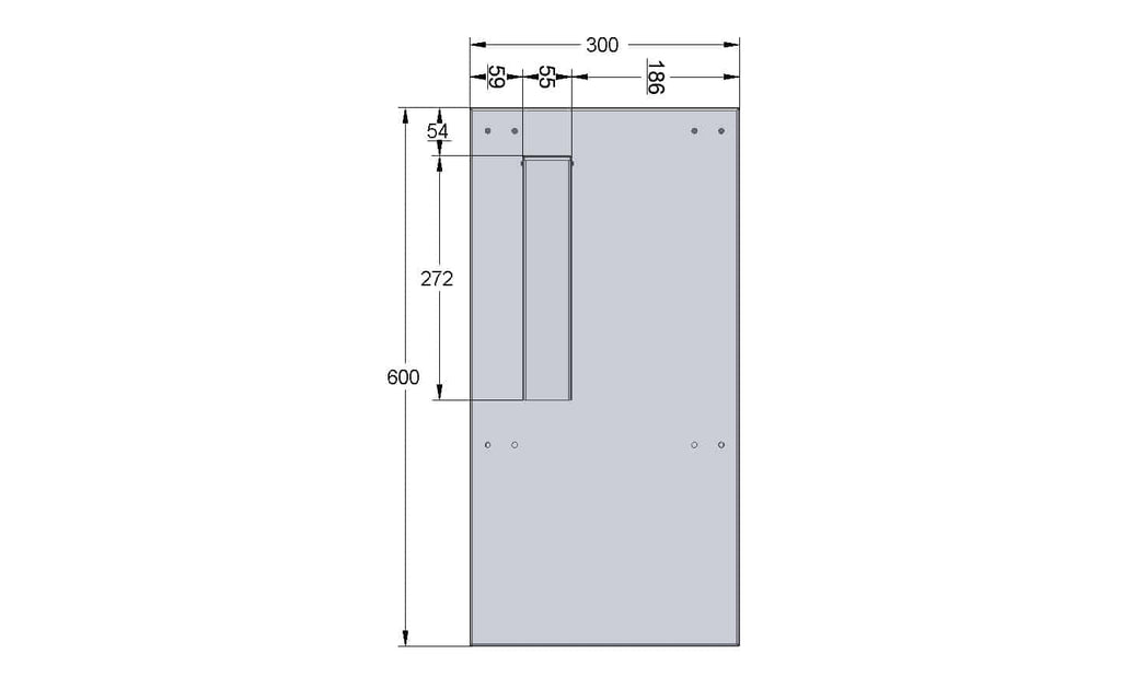 W3-7 Vertical Railing Mounted Rear Access Post Box