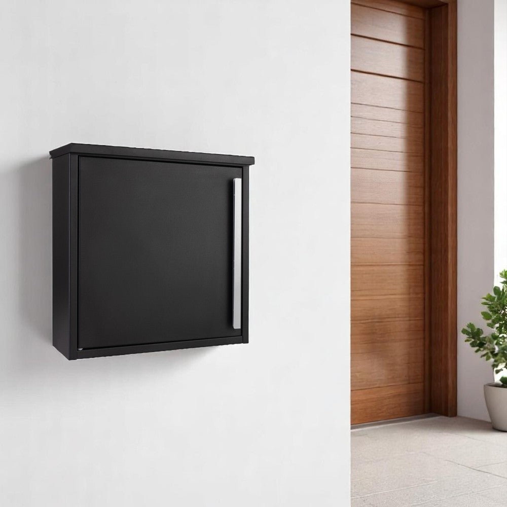 Wall Mounted External Post Box   Jackdaw   Black