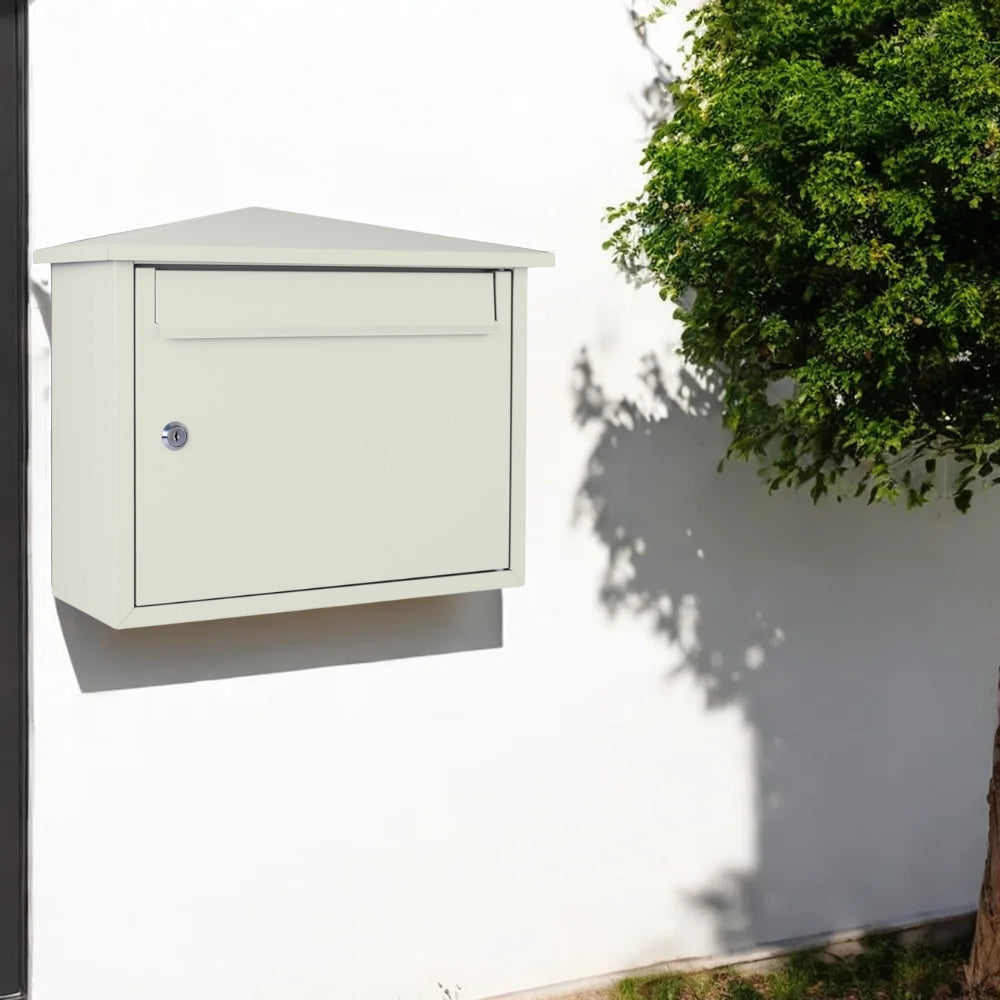 Wall Mounted Outdoor Lockable Letterbox   Kestrel   Pebble Grey   Lifestyle 2