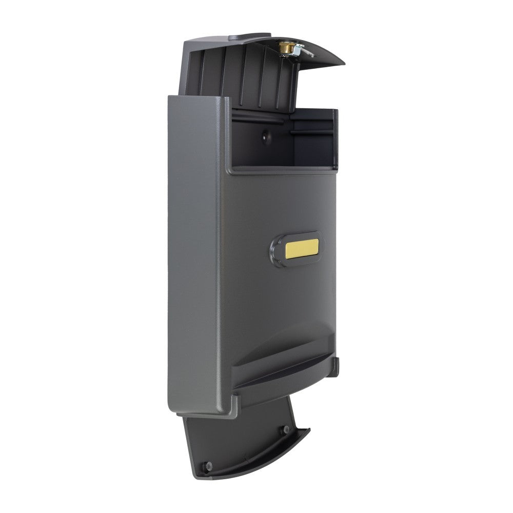 Wall Mounted Post Box Large Cast Aluminium   Europa Maxi Black_open