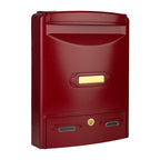 Wall Mounted Post Box Large Cast Aluminium   Europa Maxi Red_Side