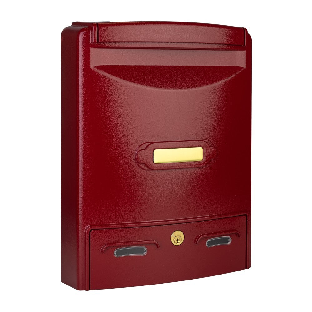 Wall Mounted Post Box Large Cast Aluminium   Europa Maxi Red_Side