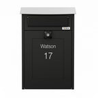 Wall Mounted Post Box Albert Black Front