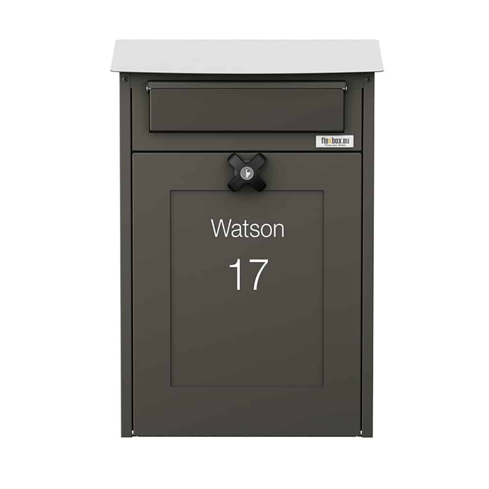 Wall Mounted Post Box Albert Dark Grey Front