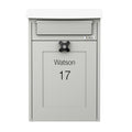Wall Mounted Post Box Albert Light Grey Front
