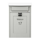 Wall Mounted Post Box Albert Light Grey Front