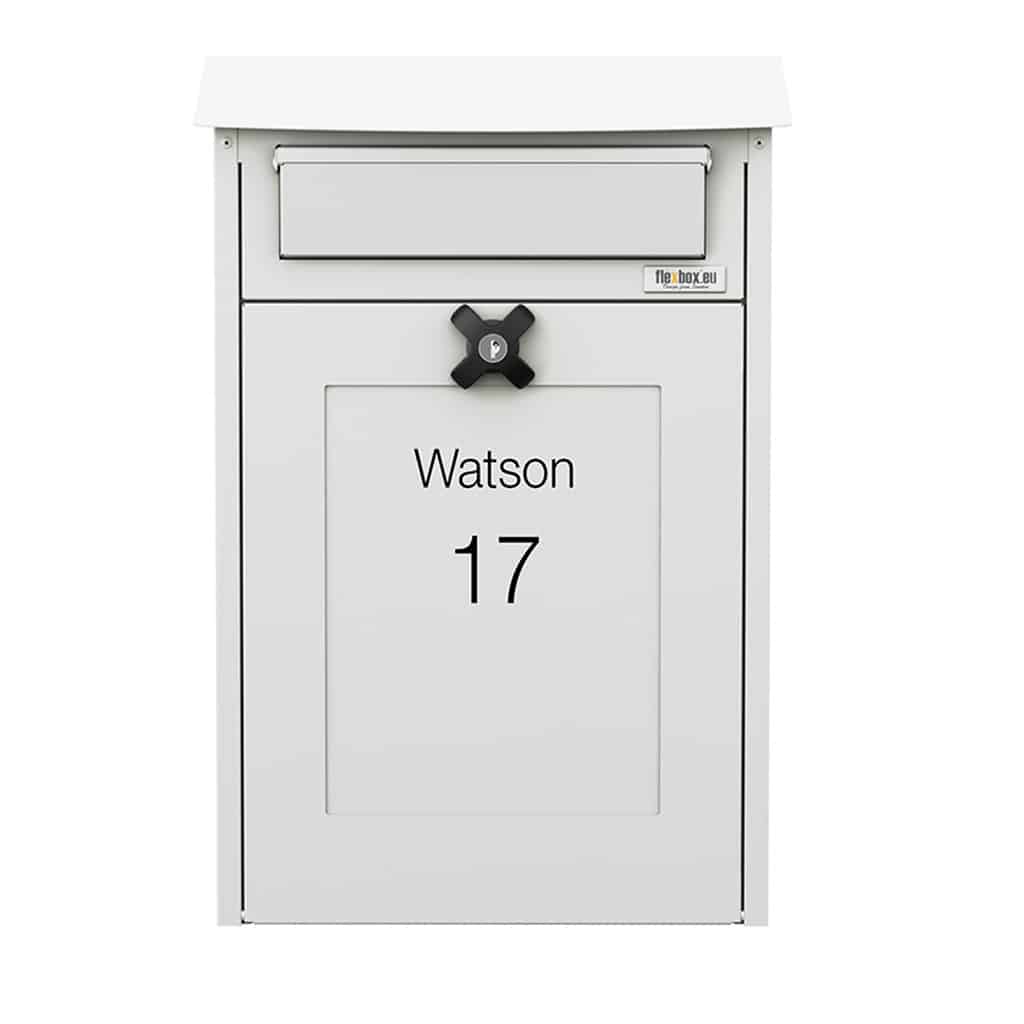 Wall Mounted Post Box Albert White Front