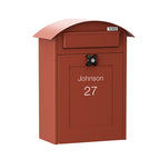 Wall Mounted Post Box Albertina Red Front2