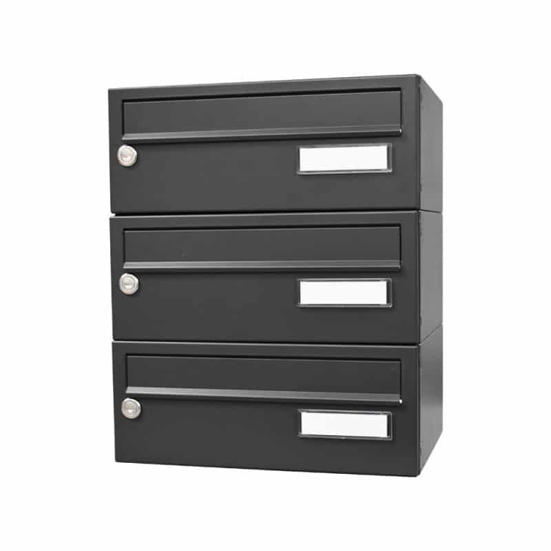 City Hall LBD-015 Recess Mounted Post Boxes with Trim Anthracite Grey RAL 7016