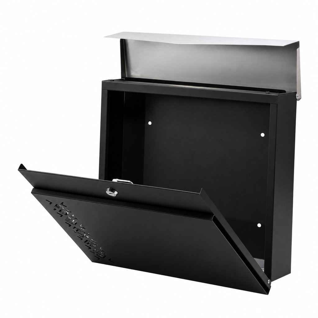 Modern Outdoor Post Box Wall Mounted Lockable Steel Letterbox – Peregrine