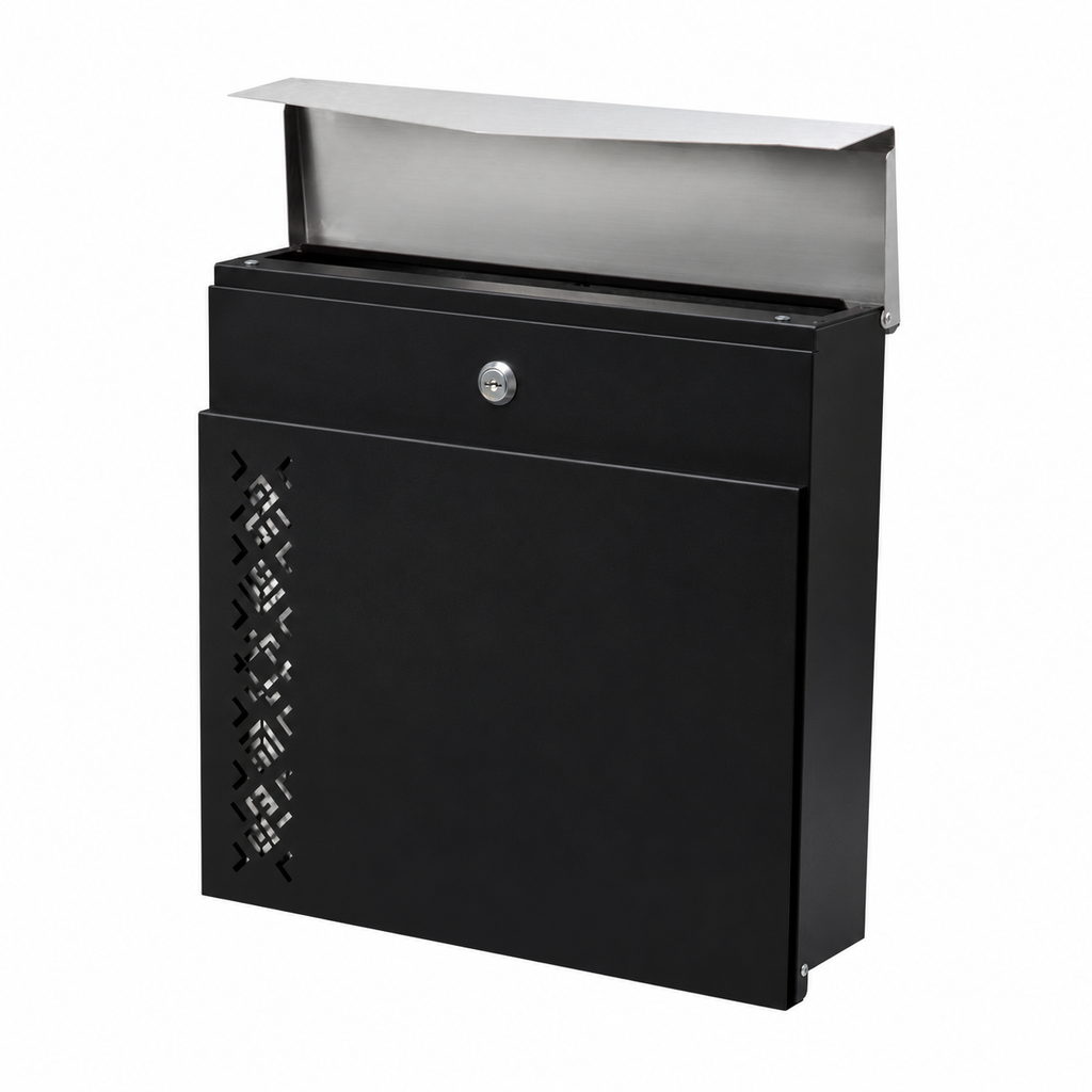 Modern Outdoor Post Box Wall Mounted Lockable Steel Letterbox – Peregrine