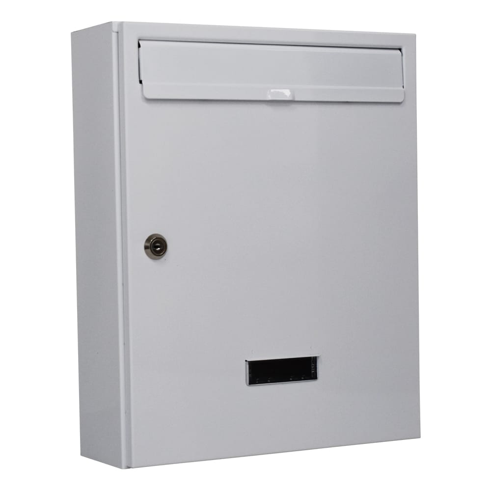 wall mounted post box in white