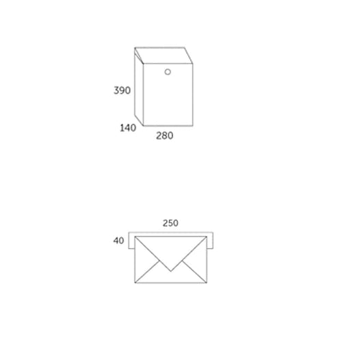 Allux 200 Postbox Drawing