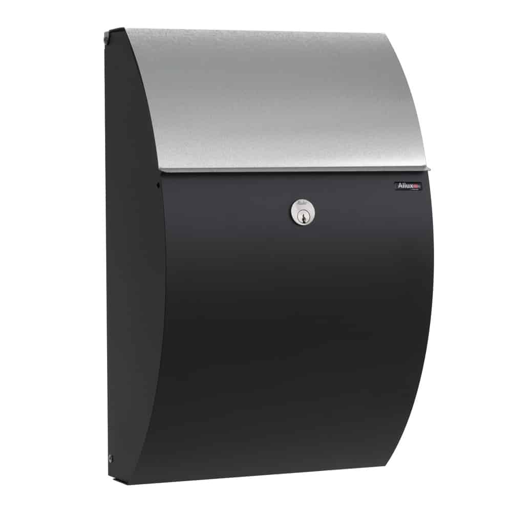 Allux 7000 Postbox Black Glavanised Steel Flap
