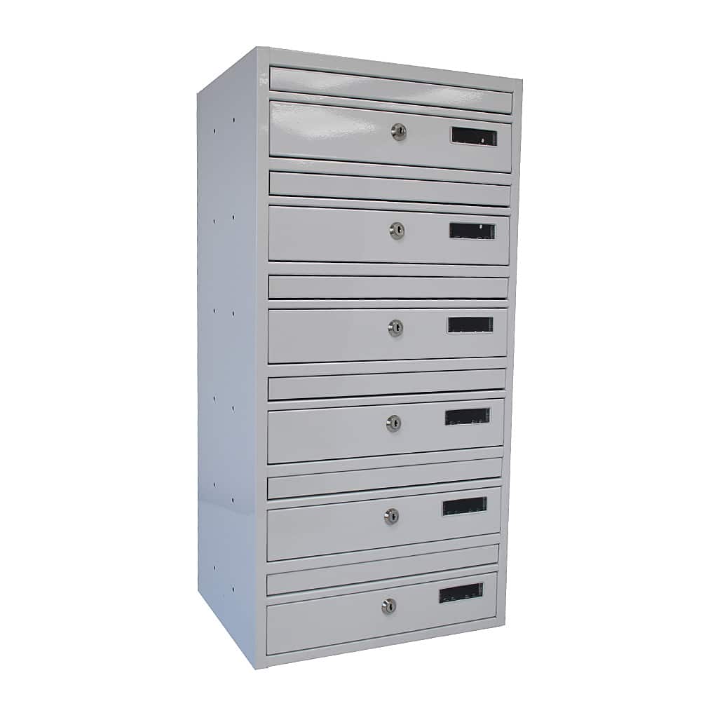 Apartment Mailboxes E1 6 Bank White