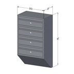 Apartment Mailboxes E1s 4 Bank Drawing