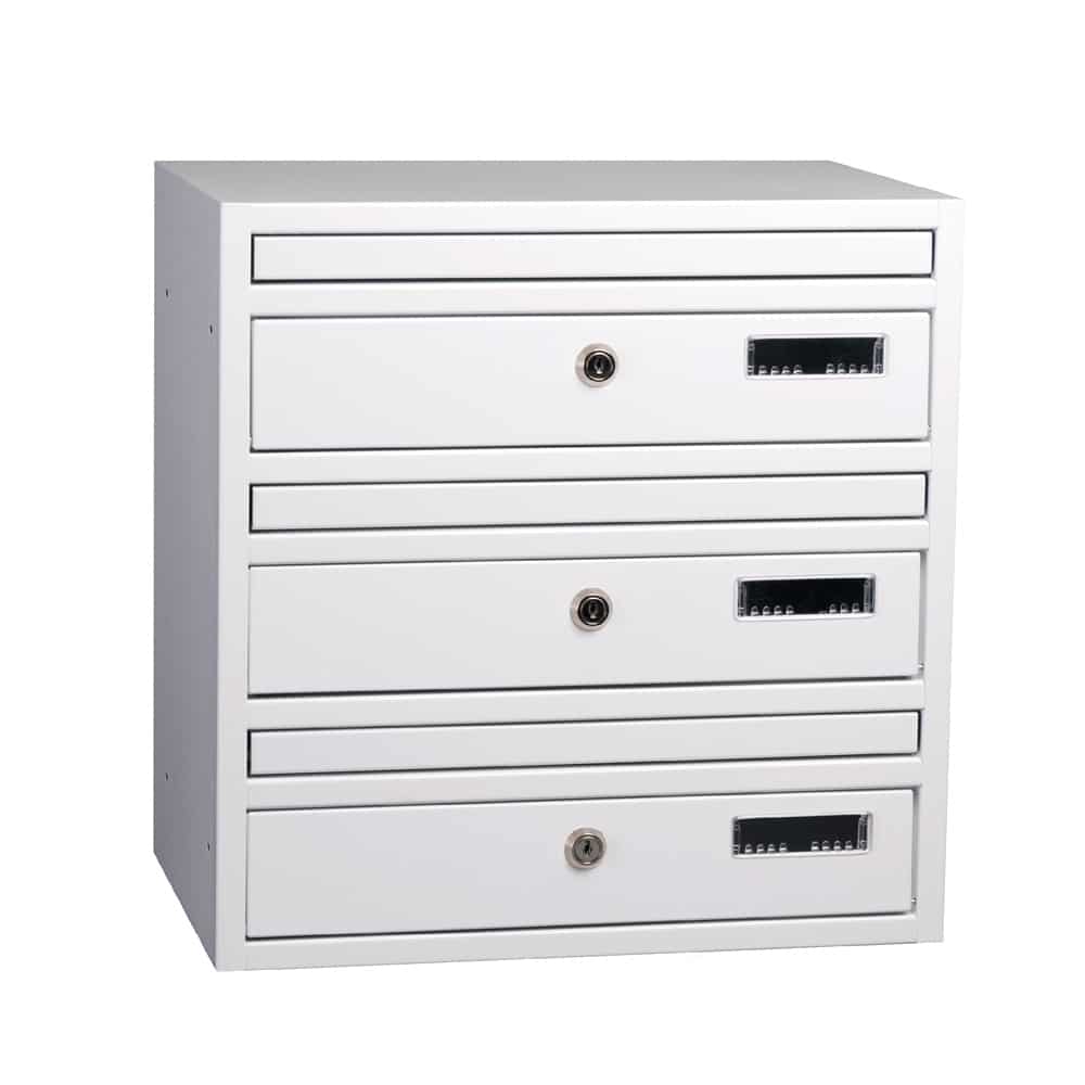Apartment Mailboxes Urban Easy E1 White 3 Bank