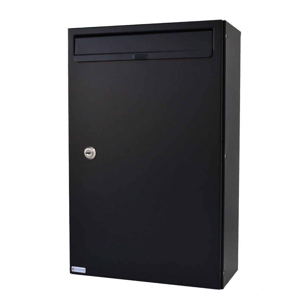 Black Post Box Wall Mounted Cerberus Matt Finish