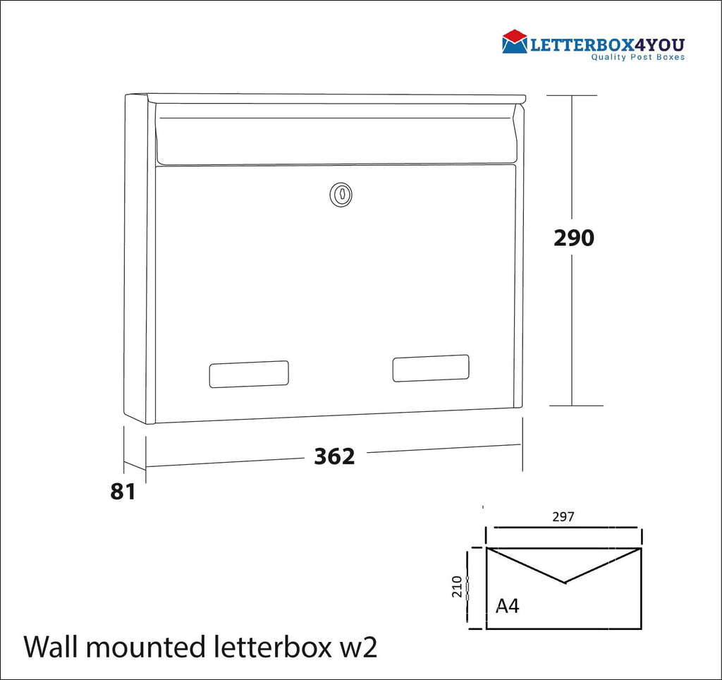 W2 Quick Fix Wall Mounted External Letterbox