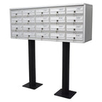 Post Boxes for Flats Free Standing Internal Locking in Anodized Silver - Tocco Di Italia Modular 270