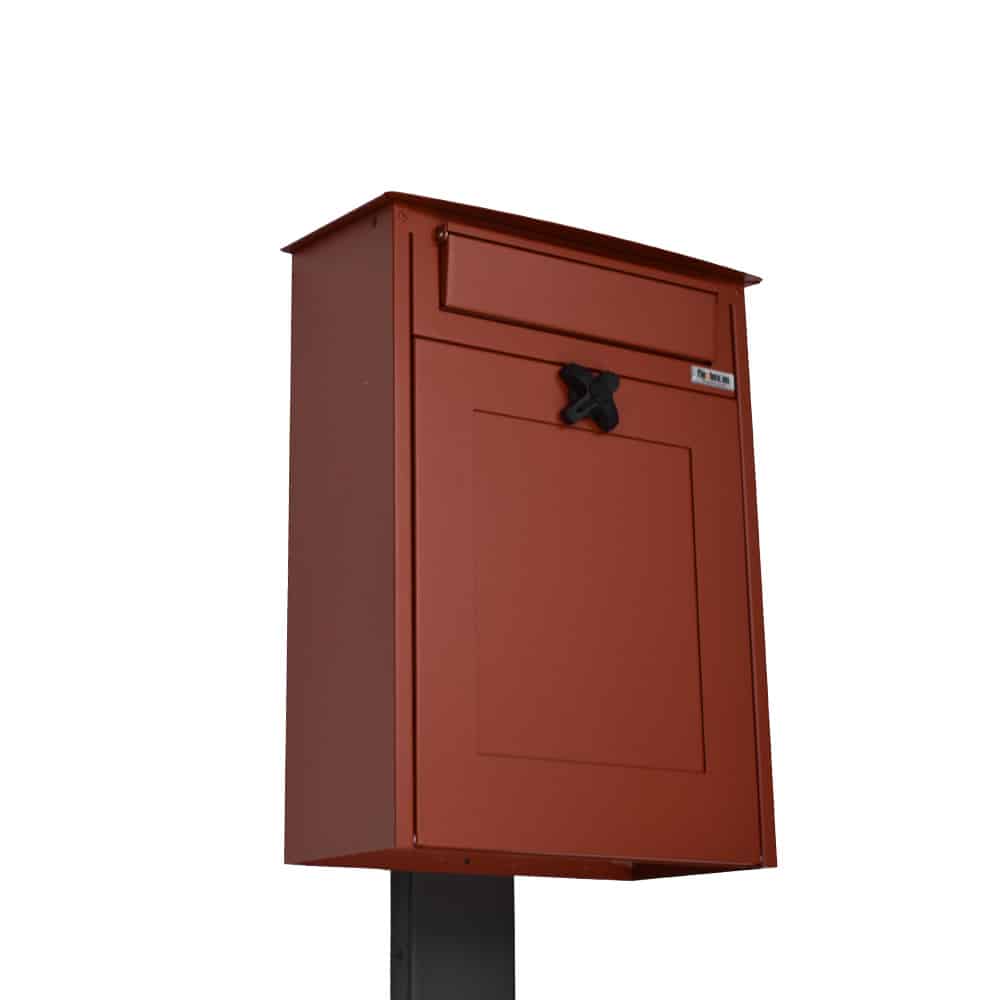 Large Post Box Albert Red With Black Stand