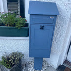 Large Post Box Gustaf Blue Lifestyle