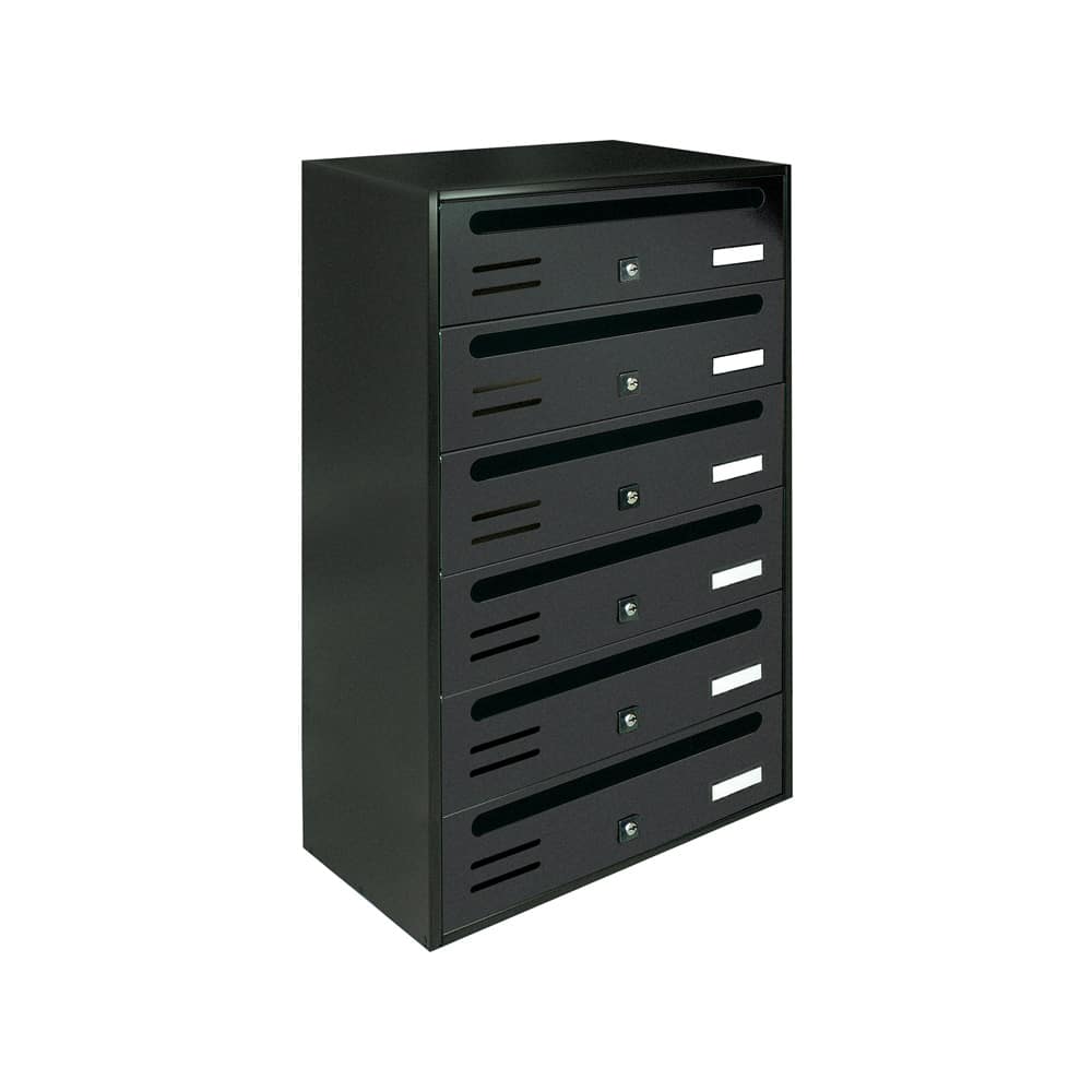 Letterboxes For Flats Cubo Dark Grey 6 Bank