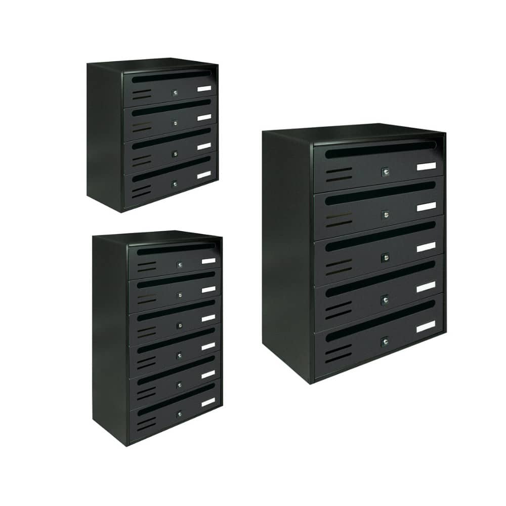 Wall Mounted Post Boxes for Flats Locking Available Dark Grey - Tocco ...