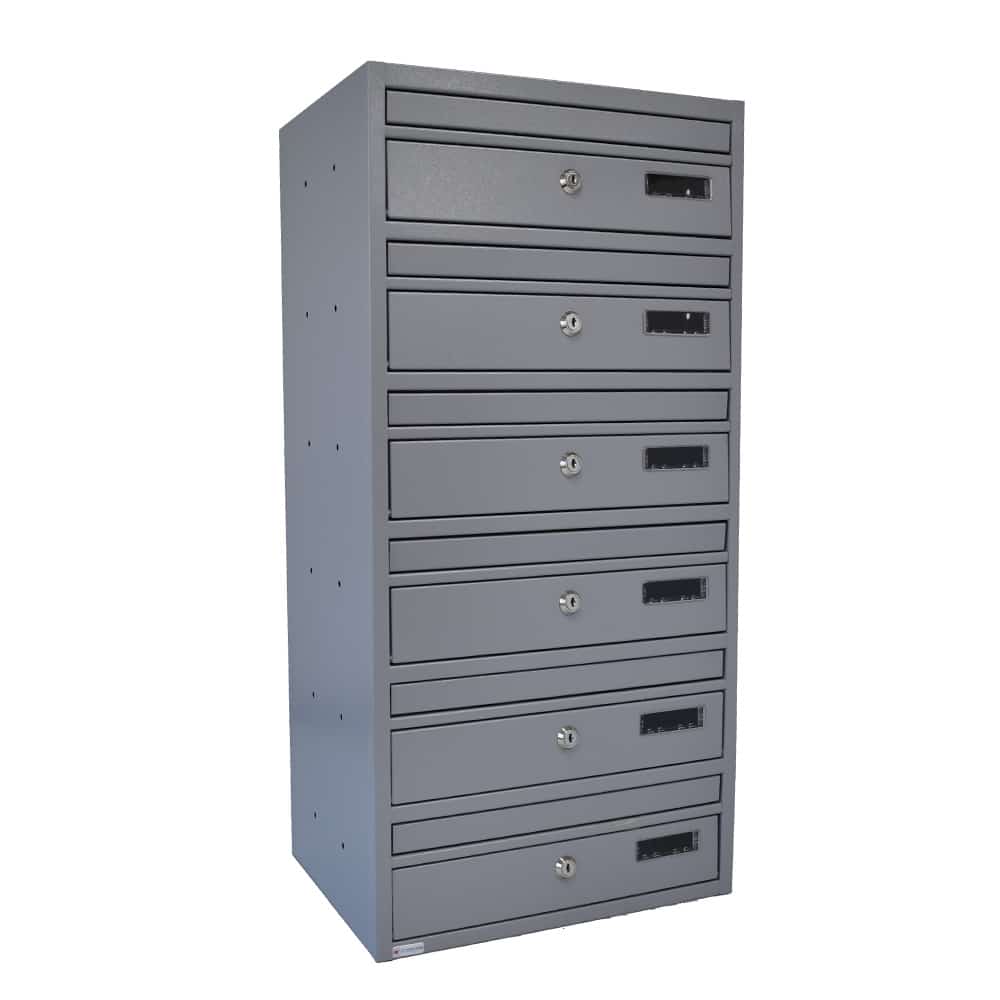 Letterboxes For Flats E1 6 Bank Light Grey