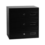 Letterboxes For Flats E1 Black 3 Bank